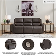 Pemberly Row Power Reclining Sofa & Loveseat Set in Brown Leather