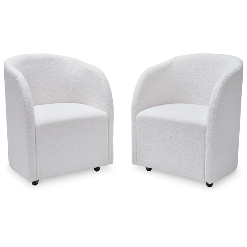 Pemberly Row Set of 4 White Dining Chairs & Black Oval Dining Table