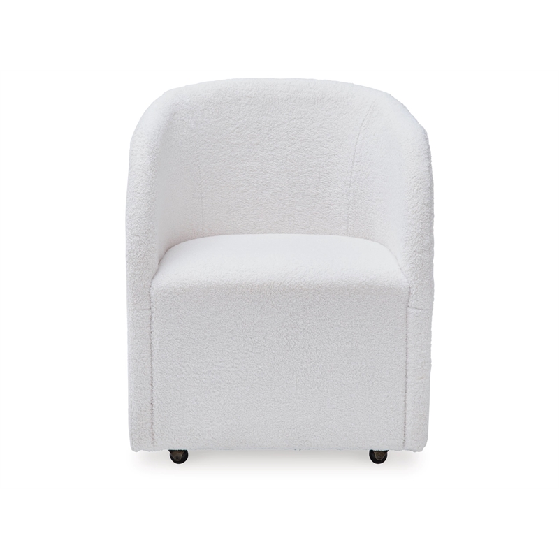 Pemberly Row Set of 4 White Dining Chairs & Black Oval Dining Table