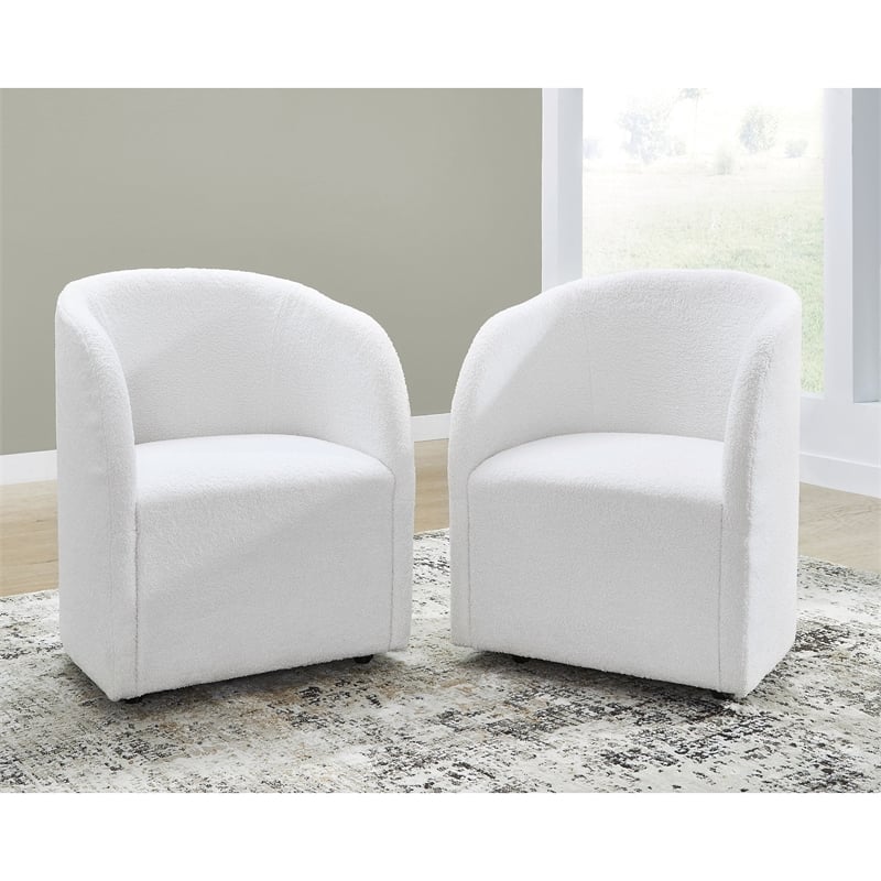 Pemberly Row Set of 4 White Dining Chairs & Black Oval Dining Table