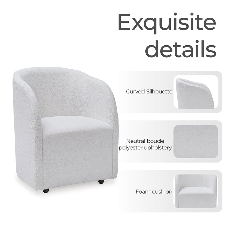 Pemberly Row Set of 4 White Dining Chairs & Black Oval Dining Table