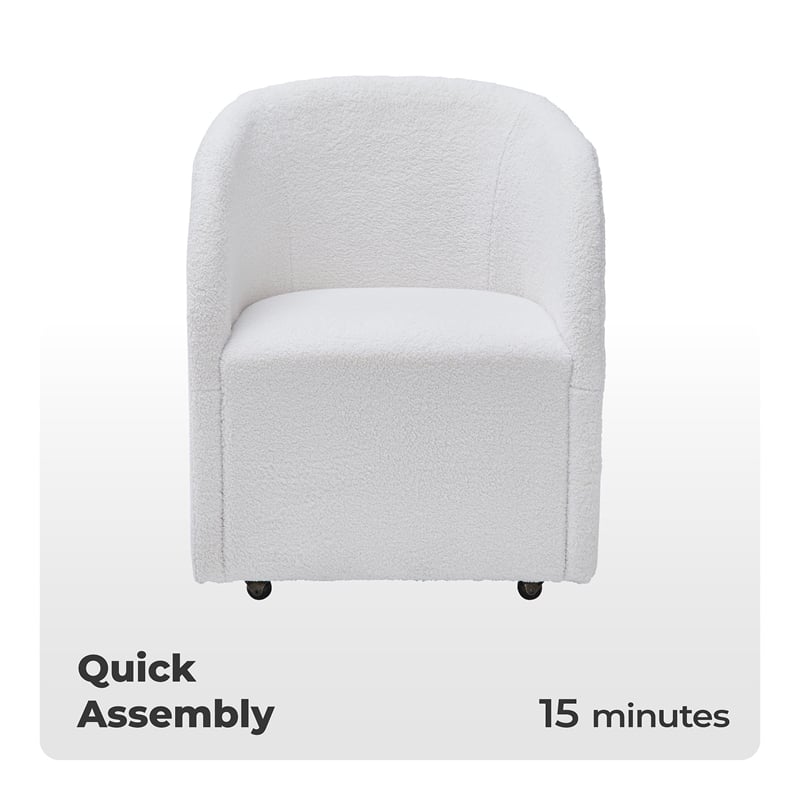 Pemberly Row Set of 4 White Dining Chairs & Black Oval Dining Table