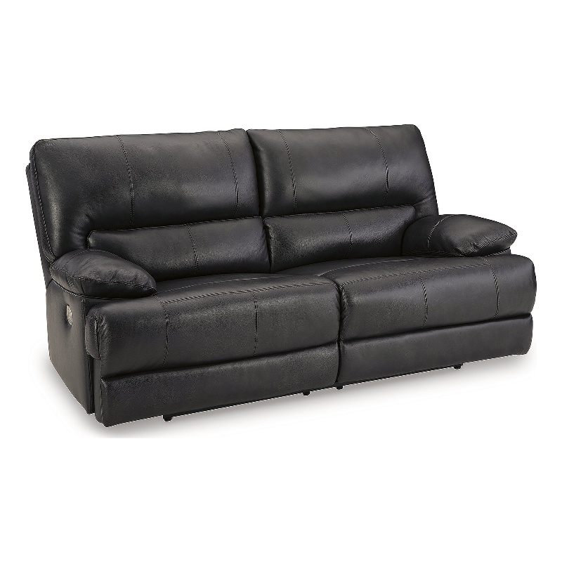 Pemberly Row 2-Piece Black Leather Power Reclining Sofa & Loveseat Set