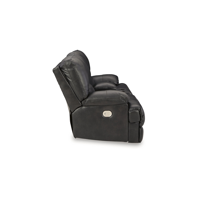 Pemberly Row 2-Piece Black Leather Power Reclining Sofa & Loveseat Set