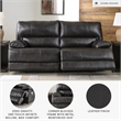 Pemberly Row 2-Piece Black Leather Power Reclining Sofa & Loveseat Set