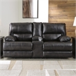 Pemberly Row 2-Piece Black Leather Power Reclining Sofa & Loveseat Set