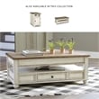 Pemberly Row Set of 2 End Tables & Coffee Table in Antique White & Brown