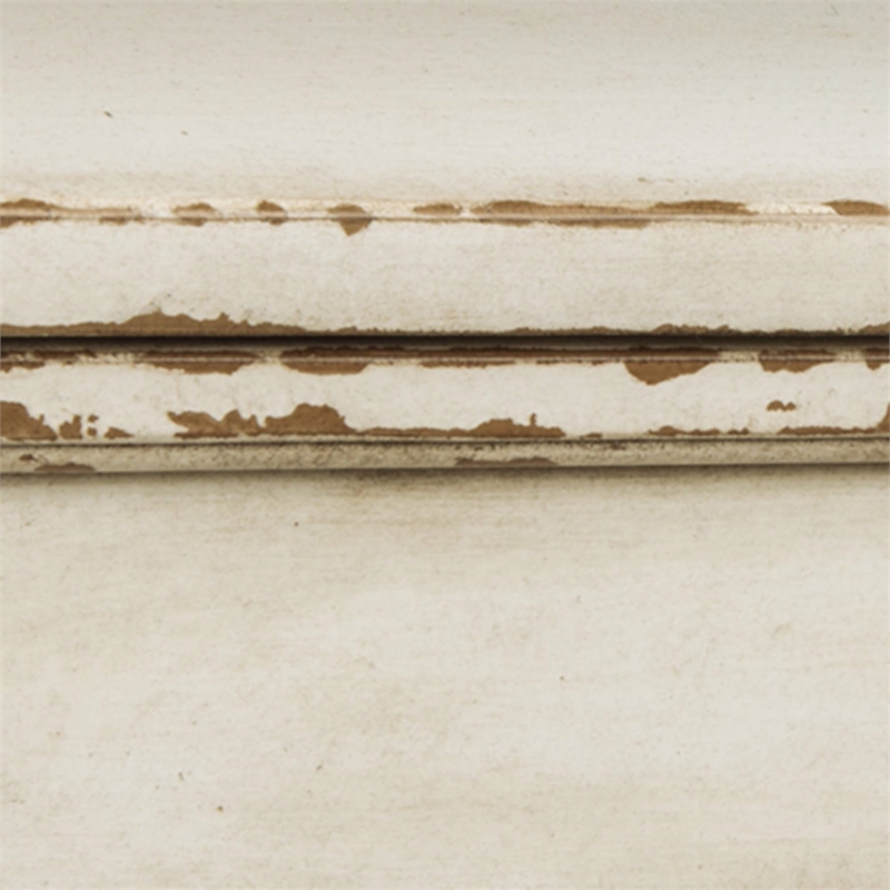 Pemberly Row Set of 2 Wood End Tables in Chipped White and Brown