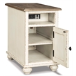Pemberly Row Set of 2 Wood End Tables in Chipped White and Brown
