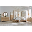 Pemberly Row Bedroom Set of 2 Nightstands & Queen Bed in Beige