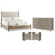 Pemberly Row Bedroom Set of Dresser, 2 Nightstands, & King Upholstered Bed