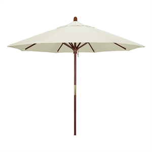 Pemberly Row Wood Pole Hardwood Ribs Push Lift 9' Patio Umbrella