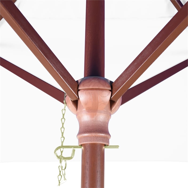 Pemberly Row Square Hardwood Frame 6' Patio Umbrella in Navy Blue Fabric