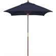 Pemberly Row Square Hardwood Frame 6' Patio Umbrella in Navy Blue Fabric