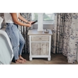 Pemberly Row 2-Door Wood Nightstand with Drawer in Gray/White