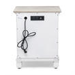Pemberly Row 2-Door Wood Nightstand with Drawer in Gray/White