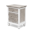 Pemberly Row 2-Door Wood Nightstand with Drawer in Gray/White