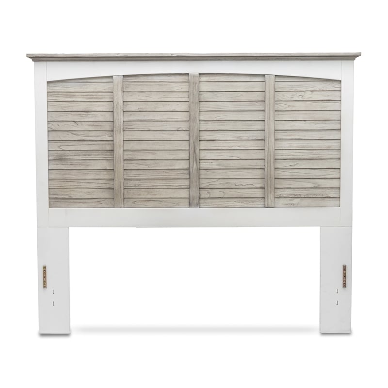 Pemberly Row Contemporary Wood Queen Headboard in Gray/White