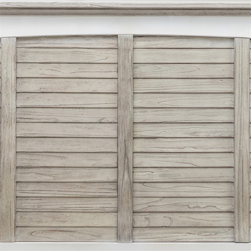 Pemberly Row Contemporary Wood Queen Headboard in Gray/White