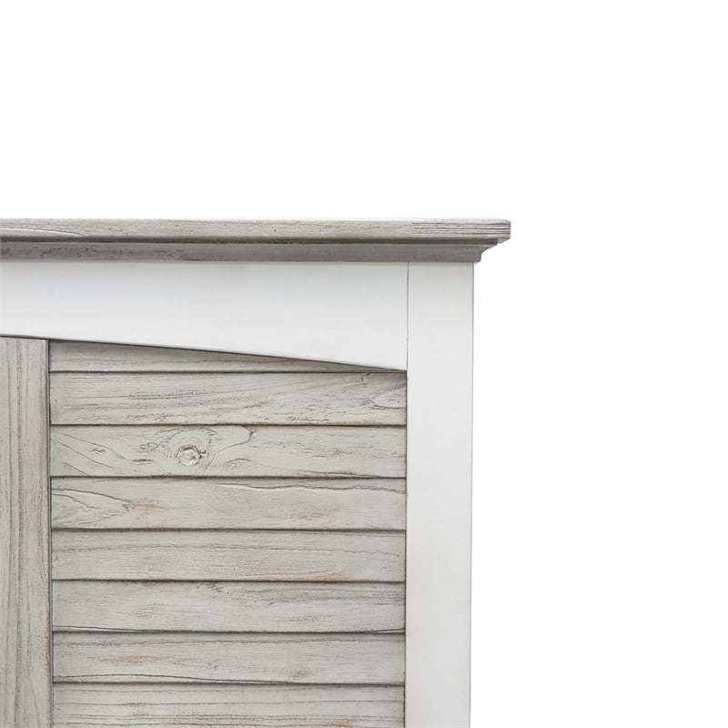 Pemberly Row Contemporary Wood Queen Headboard in Gray/White