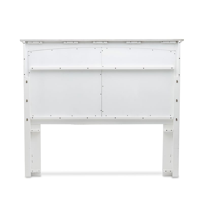 Pemberly Row Contemporary Wood Queen Headboard in Gray/White