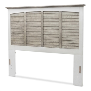 Pemberly Row Contemporary Wood Queen Headboard in Gray/White