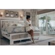 Pemberly Row Contemporary Modern Coastal Wood King Bed in Gray/White