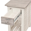 Pemberly Row Contemporary Wood Chairside Table with Drawer in Gray/White