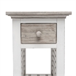 Pemberly Row Contemporary Wood Chairside Table with Drawer in Gray/White
