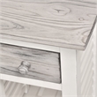 Pemberly Row Contemporary Wood Chairside Table with Drawer in Gray/White