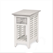 Pemberly Row Contemporary Wood Chairside Table with Drawer in Gray/White