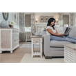 Pemberly Row Contemporary Wood Chairside Table with Drawer in Gray/White