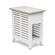 Pemberly Row Contemporary Wood Chairside Table with Drawer in Gray/White