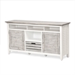 Pemberly Row Contemporary 2-Door Wood Entertainment Center in Gray/White