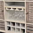 Pemberly Row Contemporary Wood Sideboard with Wine Rack in Gray/White