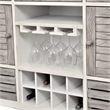 Pemberly Row Contemporary Wood Sideboard with Wine Rack in Gray/White