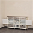 Pemberly Row Contemporary Wood Sideboard with Wine Rack in Gray/White