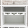 Pemberly Row Contemporary Wood Sideboard with Wine Rack in Gray/White