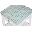 Pemberly Row Contemporary Wood End Table with Drawer in White/Blue