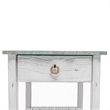 Pemberly Row Contemporary Wood End Table with Drawer in White/Blue