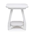 Pemberly Row Contemporary Wood Curved Edges End Table in White