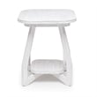 Pemberly Row Contemporary Wood Curved Edges End Table in White
