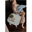 Pemberly Row Contemporary Wood Curved Edges End Table in White