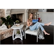 Pemberly Row Contemporary Wood Curved Edges End Table in White