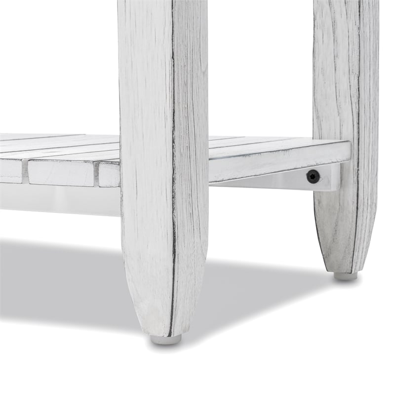 Pemberly Row Contemporary Wood Console Table with Drawers in White/Blue