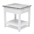 Pemberly Row Contemporary Wood End Table with Drawer in White/Gray