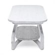 Pemberly Row Contemporary Wood Curved Edges Coffee Table in White