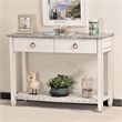 Pemberly Row Contemporary Wood Console Table with Drawers in White/Gray