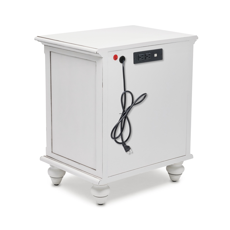 Pemberly Row Contemporary Wood Nightstand with 2-Drawers in White