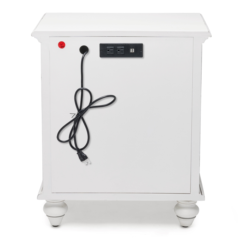 Pemberly Row Contemporary Wood Nightstand with 2-Drawers in White